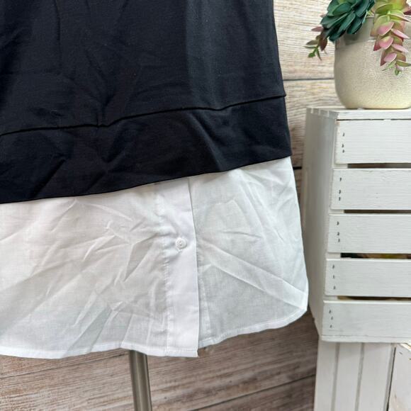 LASCANA Women's Layered Hooded Black White Pullover Sweatshirt Size‎ 4 / 6 Small - Picture 3 of 7